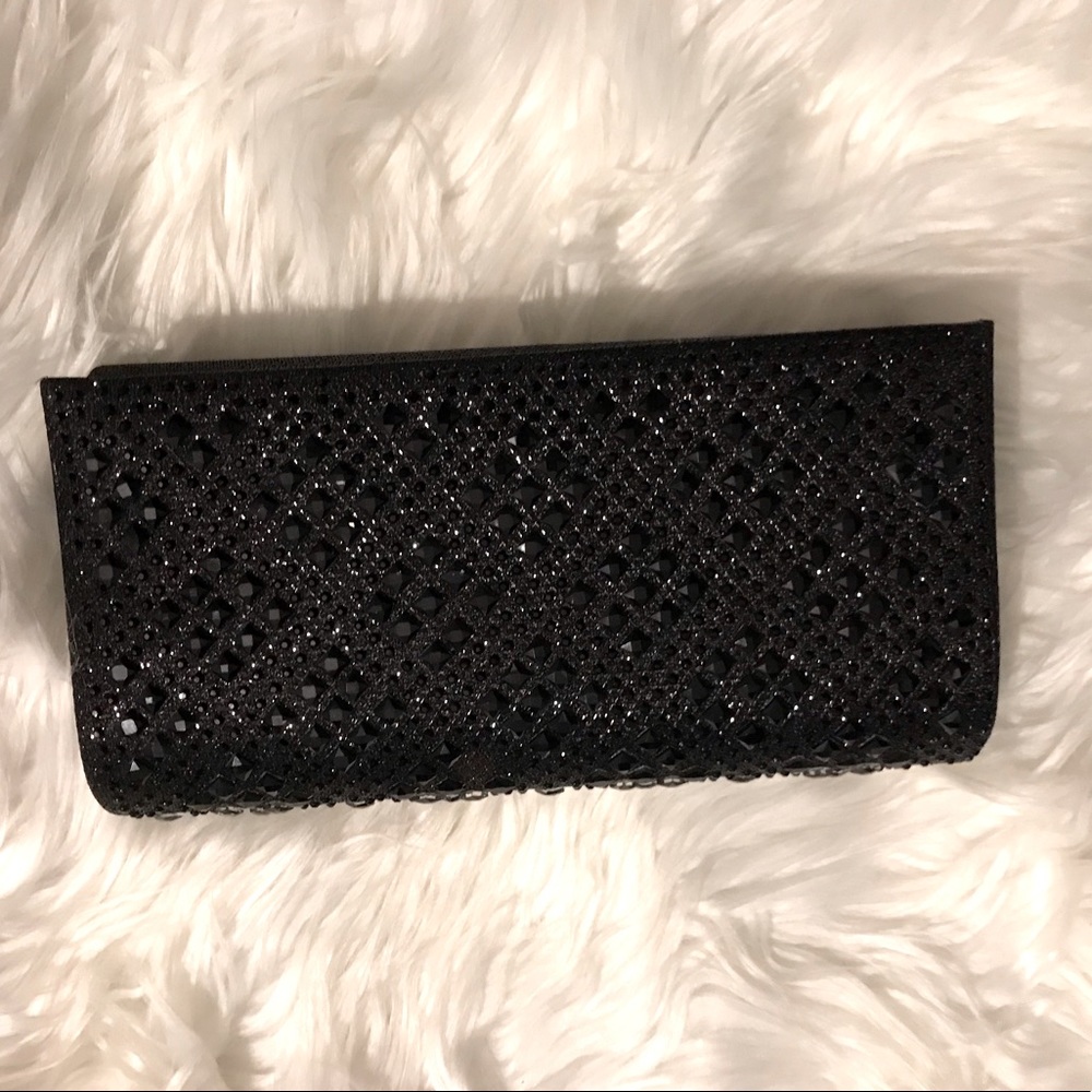 Clutch Wallet Sparkly with faux Rhinestones Black